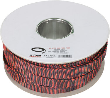 Audio System Z-PS19-45RB rol 50 meter gevlochten snake skin rood/zwart