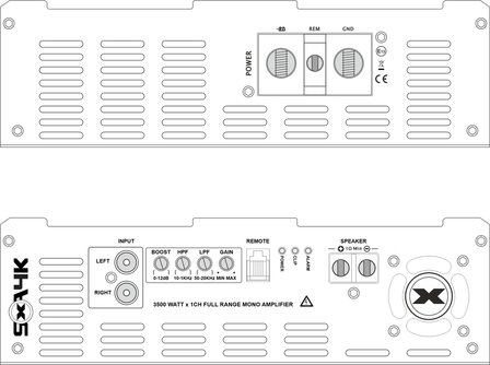 Excursion SXA4K-PRO mono-block versterker 3500 watts RMS 1 ohms