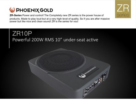 Phoenix Gold ZR10P actieve underseat subwoofer 200 watts RMS