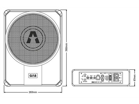 GAS AUDIO MAX ASB1-10 actieve &quot;underseat&quot; subwoofer 10 inch 150 watts RMS