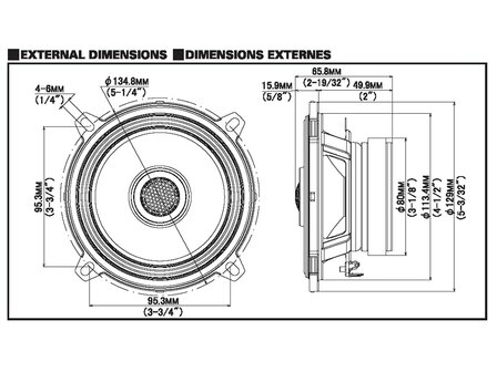 Alpine S2-S50 Hi-Res Audio luidspreker set 13 cm 55 watts RMS 4 ohms