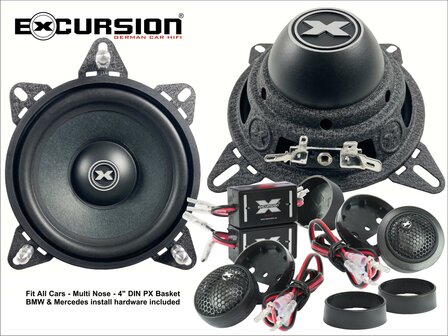 Excursion PX4C-ECO luidspreker set 10cm 2-weg compo 75 watts RMS BMW &amp; Mercedes