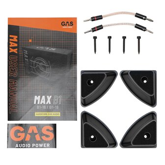 GAS AUDIO MAX B1-16 bassreflex kist 6.5 inch 400 watts RMS DVC 2 ohms