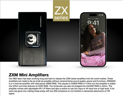 Phoenix Gold ZXMFT1 plug &amp; play power upgrade 4 kanaals versterker kit voor Fiat