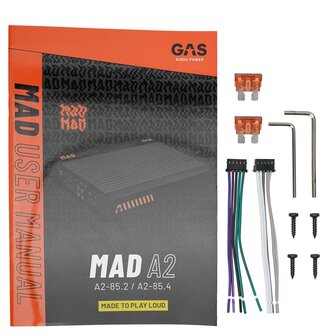 GAS AUDIO MAD A2-85.4 versterker 4 kanaals 480 watts RMS