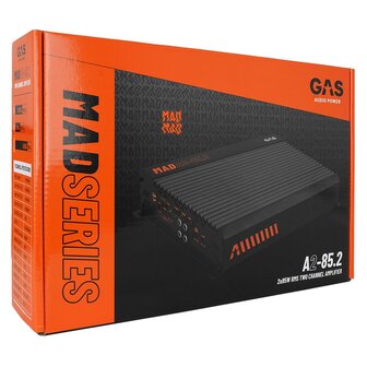 GAS AUDIO MAD A2-85.2 versterker 2 kanaals 250 watts RMS