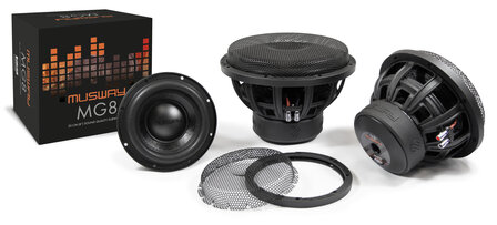 MusWay MG10 high end subwoofer met grille 10 inch 500 watts RMS DVC 2 ohms