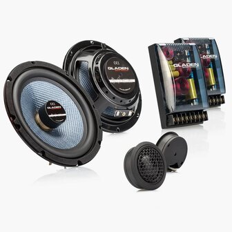Gladen SQX165 SLIM-FIT luidspreker set 16,5 cm 2-weg compo 90 watts RMS 3 ohms