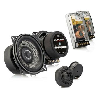 Gladen RS100 luidspreker set 10cm 2-weg compo 80 watts RMS 3 ohms