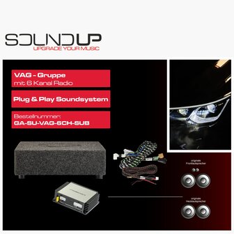 Gladen SoundUp GA-SU-VAG-6CH-SUB subwoofer en DSP versterker upgrade voor VAG groep auto&#039;s