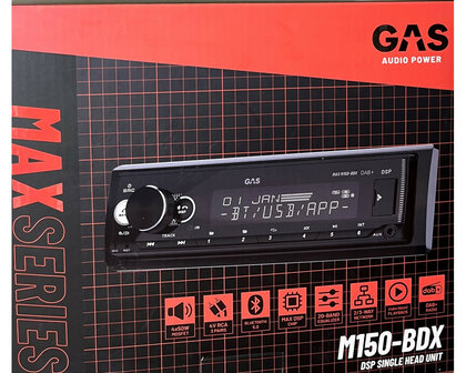 GAS AUDIO MAX M150-BDX 1-din DAB+ autoradio met bluetooth app dsp &amp; usb