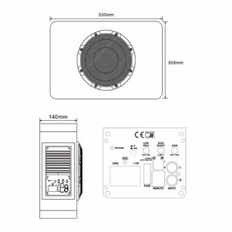 Blam Relax CR25S actieve &quot;downfire&quot; subwoofer 10 inch 300 watts RMS