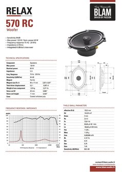 Blam Audio Relax 570RC luidspreker set 5 x 7 inch 60 watts RMS 2 ohms
