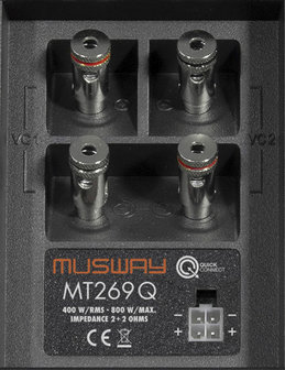 MusWay MT269Q dubbele 6 x 9 inch bassreflex kist 400 watts RMS DVC 2 ohms