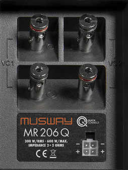 MusWay MR206Q bassreflex kist 2 x 6.5 inch 300 watts RMS DVC 2 ohms