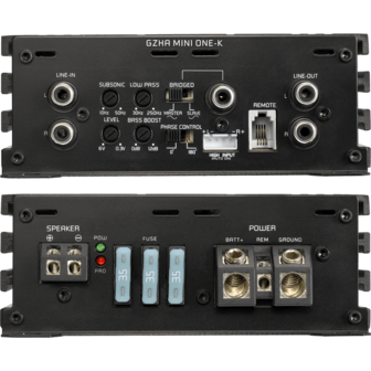 Ground Zero GZHA-Mini One-K mono versterker 1000 watts RMS 1 ohms