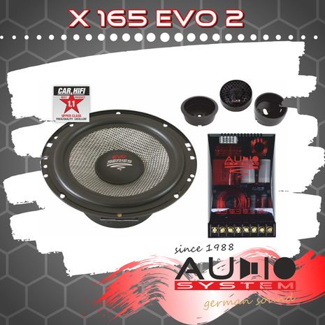 Audio System X165 EVO2 luidspreker set 16,5 cm 2-weg compo 110 watts RMS 3 ohms