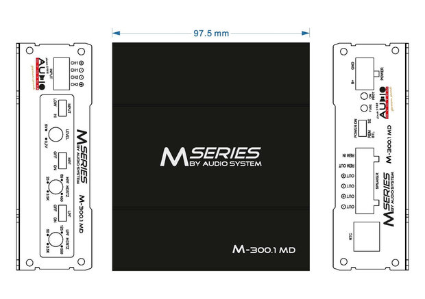 Audio System M300.1MD mono block versterker 300 watts RMS 2 ohms