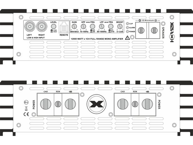 Excursion HXA12K mono block versterker 10.000 watts RMS 1 ohms
