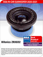 Hifonics Zeus ZRX6D2 subwoofer 6.5 inch 300 watts RMS DVC 2 ohms