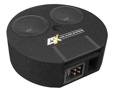 ESX DBX800Q reservewiel bass-reflex kist 2 x 8 inch 400 watts RMS DVC 2 ohms