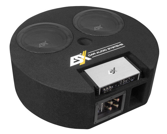 ESX DBX800Q reservewiel bass-reflex kist 2 x 8 inch 400 watts RMS DVC 2 ohms