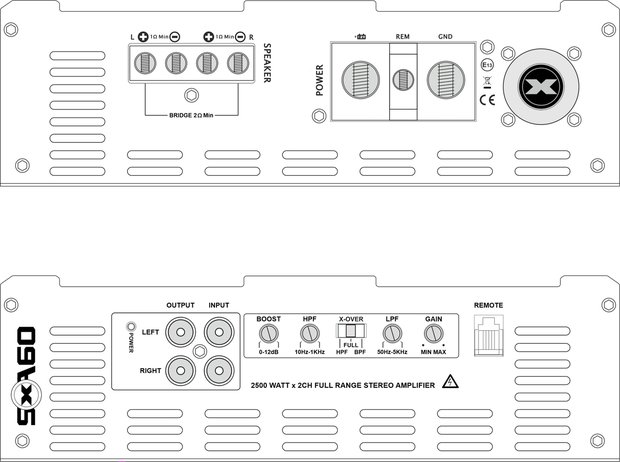 Excursion SXA60 versterker 2 kanaals 5000 watts RMS