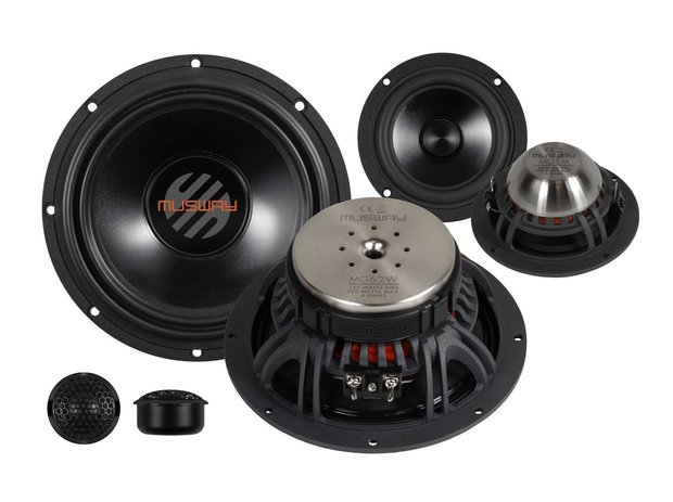 MusWay MG6.3A high end actieve luidspreker set 16,5 cm 3-weg compo 125 watts RMS