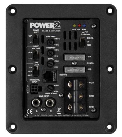 POWER2 mono versterker inbouw module 475 watts RMS 2 ohms