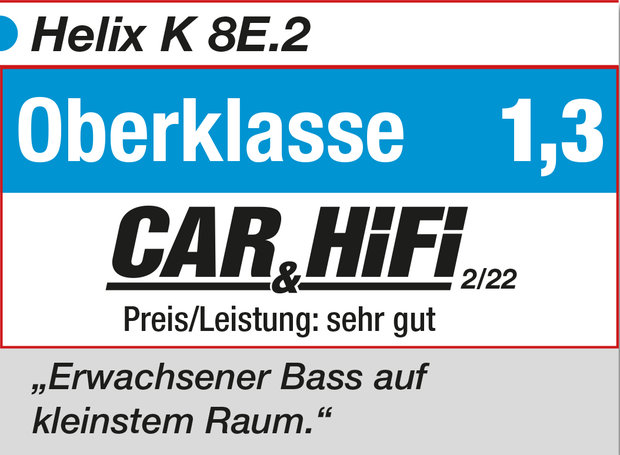 Helix K8E.2 downfiring bass-reflex kist 8 inch 300 watts RMS DVC 2 ohms
