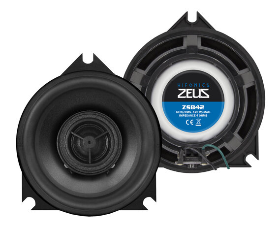 Hifonics Zeus ZSB42 custom fit 10cm 2-weg luidspreker set 60 watts RMS voor BMW & MINI
