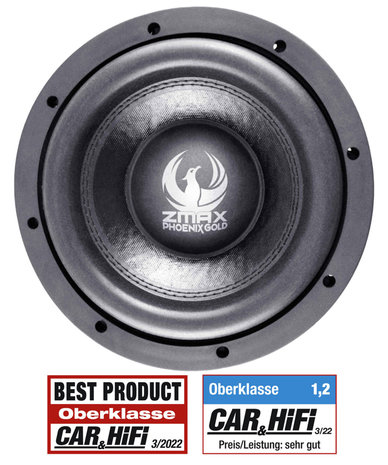 Phoenix Gold ZMAX82 subwoofer 8 inch 500 watts RMS DVC 2 ohms