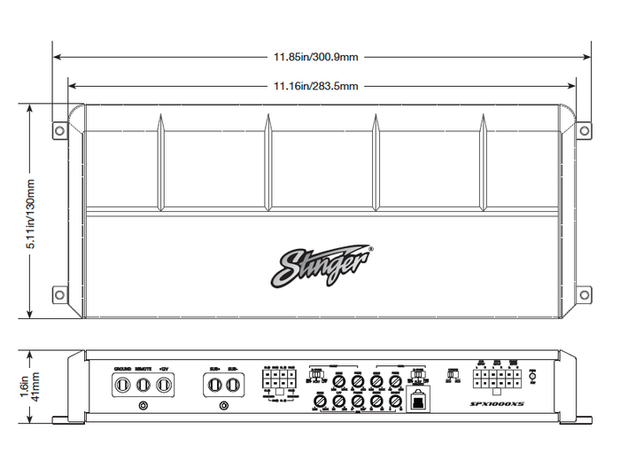 Stinger SPX1000x5 marine versterker 5 kanaals 1100 watts RMS