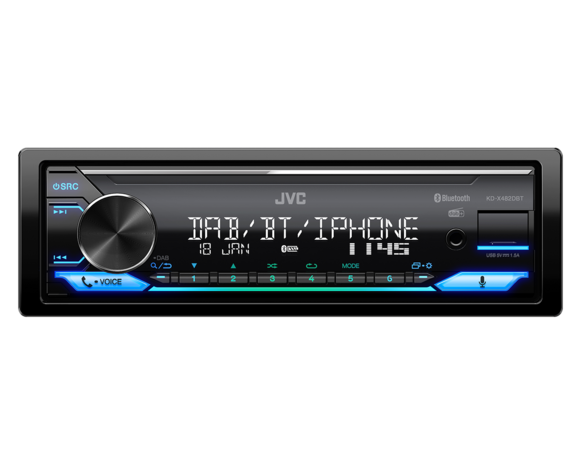 JVC KD-X482DBT autoradio 1-din DAB+ blueotooth usb & RGB verlichting