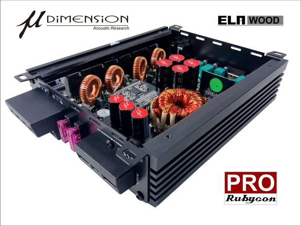 U-Dimension ELA-WOOD-PRO high power versterker 4 kanaals 1200 watts RMS