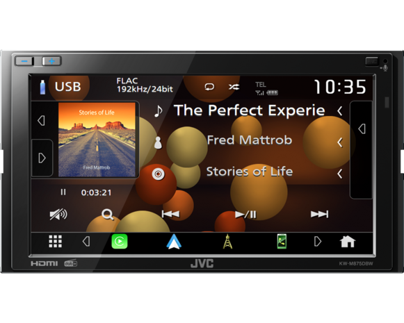 JVC KW-M875DBW DAB+ autoradio met bluetooth wireless Apple Carplay & Android Auto