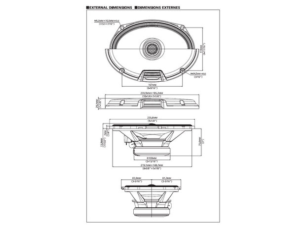 Alpine R2-S69 Hi-Res Audio luidspreker set 6 x 9 inch 2-weg 100 watts RMS 4 ohms