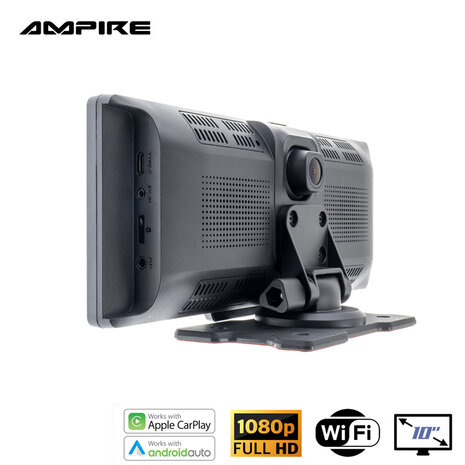 Ampire CPM100 IPS monitor 10 inch Apple Carplay & Android Auto met dashcam