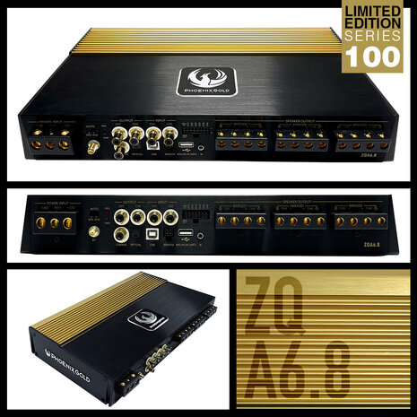 Phoenix Gold ZQA6.8 high end 6 kanaals versterker 780 watts RMS met 8 kanaals DSP