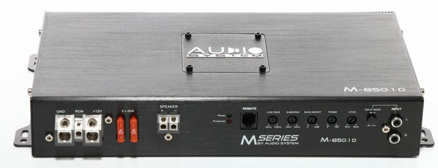 Audio System M850.1D mono block versterker 850 watts RMS 2 ohms met bass-remote