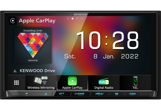 Kenwood DMX8021DAB-CAMPER sygic navigatie bluetooth wireless Android Auto & Apple Carplay