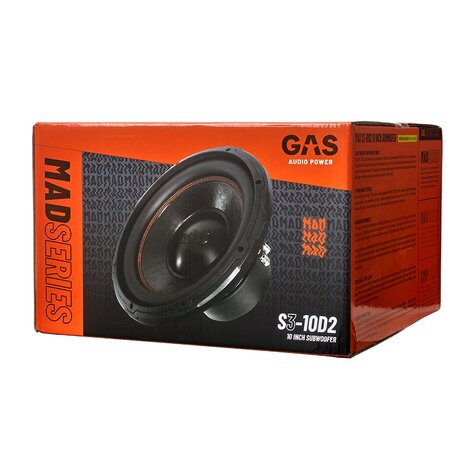 GAS AUDIO MAD S3-10D2 subwoofer 10 inch 500 watts RMS DVC 2 ohms