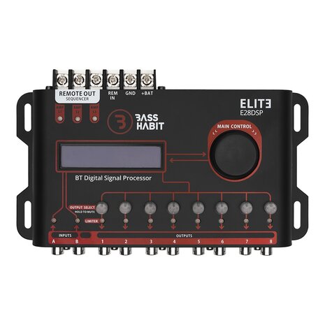 Bass Habit Elite E28DSP dsp processor 8 kanaals met bluetooth