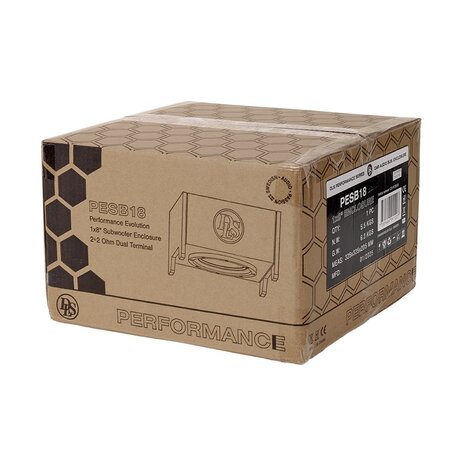 DLS Performance PESB18 gesloten 8 inch downfire kist 200 watts RMS DVC 2 ohms