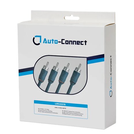 Auto Connect L2RCA55TB quad shielded 2 kanaals RCA signaalkabel 5.5 meter