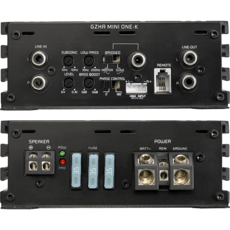 Ground Zero GZHA-Mini One-K mono versterker 1000 watts RMS 1 ohms