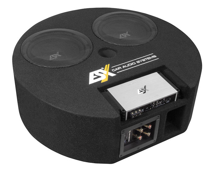 ESX DBX800Q reservewiel bass-reflex kist 2 x 8 inch 400 watts RMS DVC 2 ohms