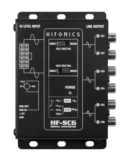 Hifonics HF-SC6 high-low converter met EPS 6 kanaals versie
