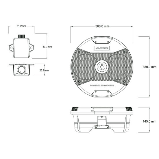 Ampire ACTIVE6-RD actieve reservewiel subwoofer 2 x 6.5 inch 150 watts RMS