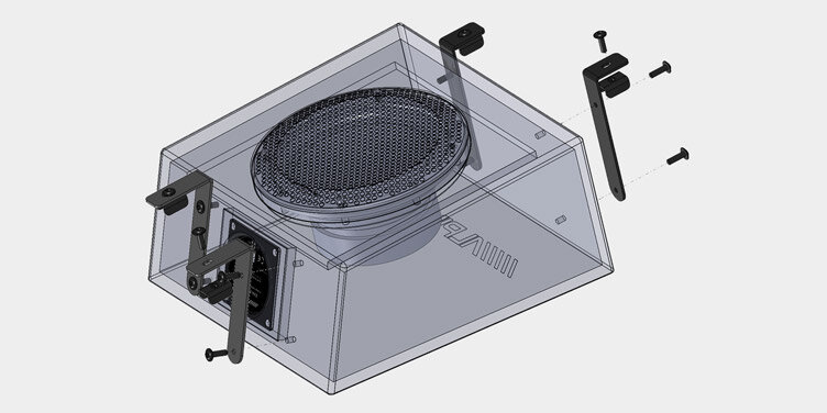 Alpine SWC-W84S907 custom fit 8 inch subwoofer kist voor Mercedes Sprinter